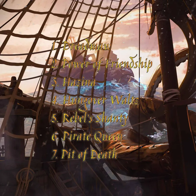 Achterkant van de albumhoes van The Rise of Dreadmaw met tracklist