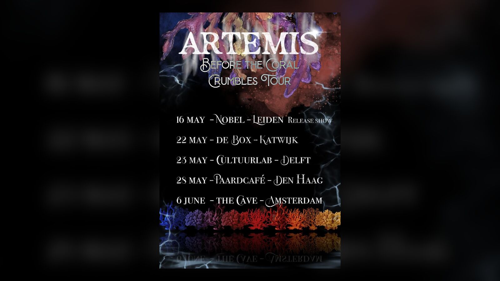 Before the Coral Crumbles tour poster for Artemis